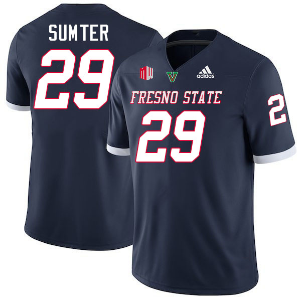 Fresno State Bulldogs #29 Malakai Sumter College Football Jerseys Stitched-Navy Fresno State Bulldogs #29 Malakai Sumter College Football Jerseys Stitched-Navy